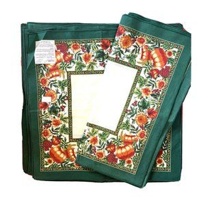 Vintage Holiday Cloth Napkins Autumn Fall Pumpkin Harvest Leaves Set / 12 - NEW